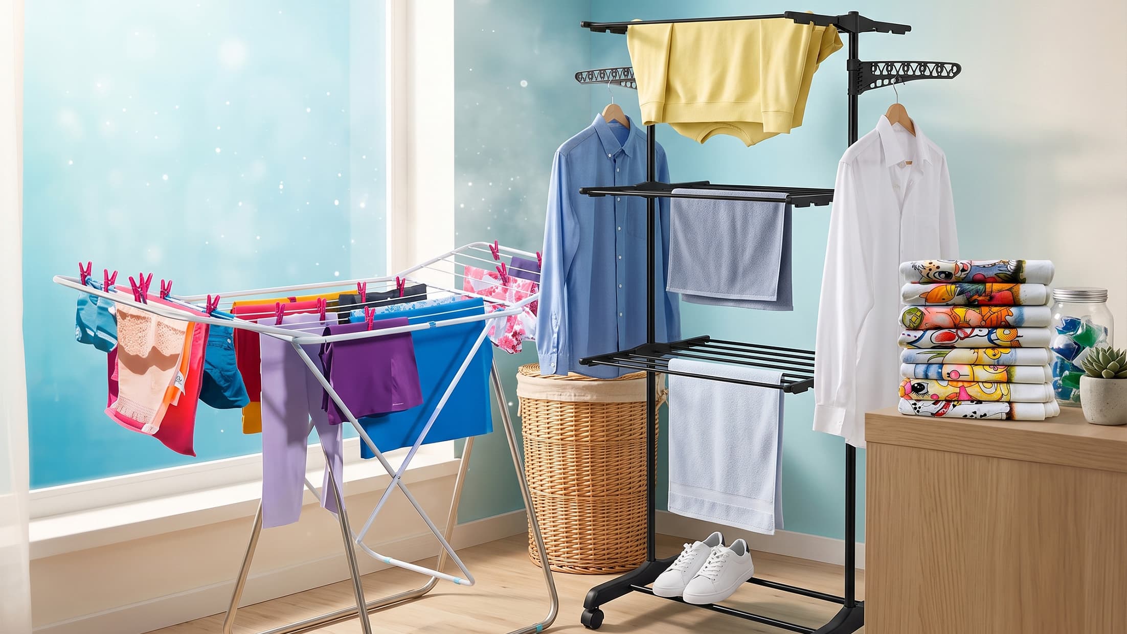 Como organizar a área de serviço (e secar roupa em apê pequeno)