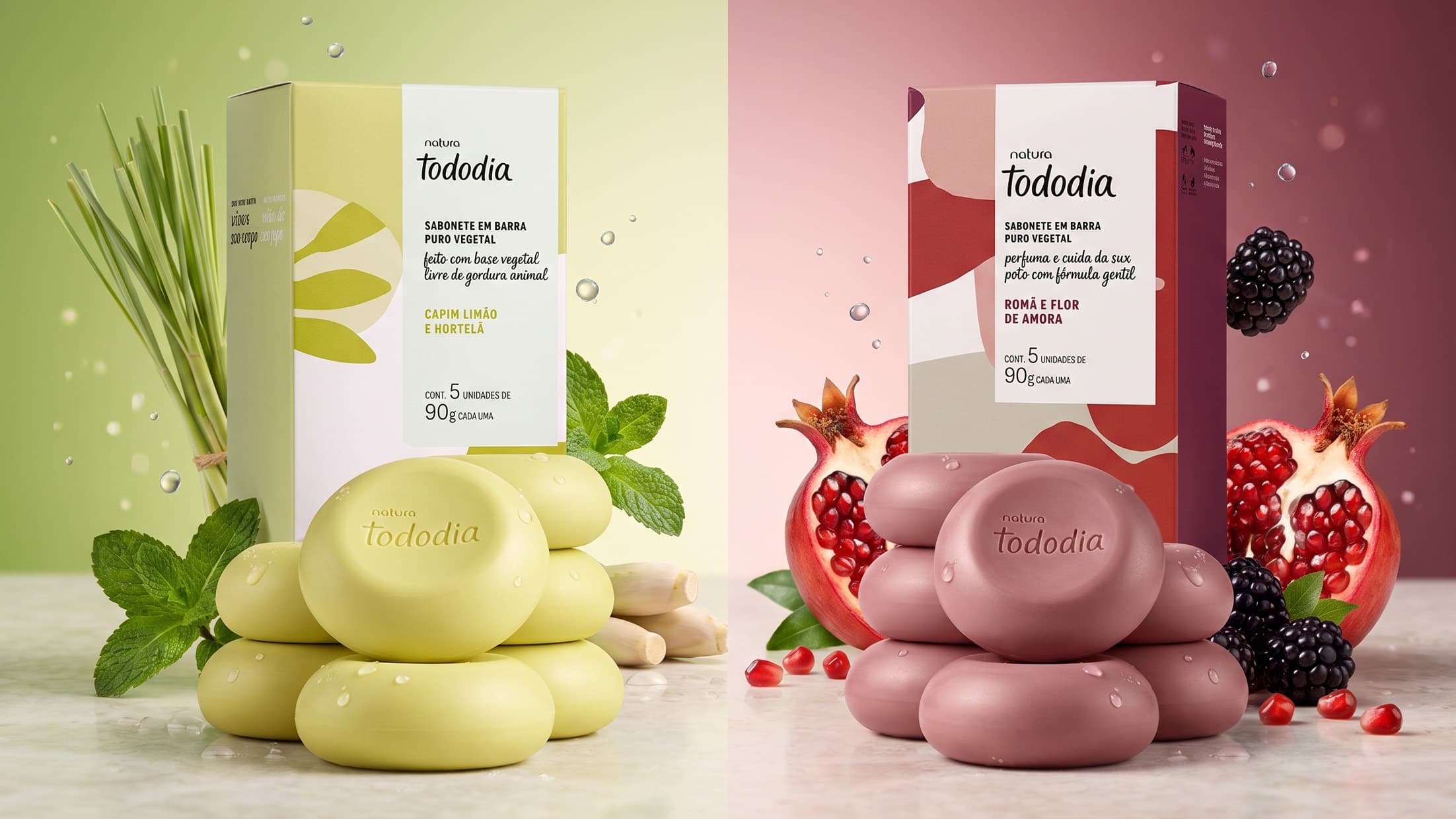 Sabonete Natura Tododia: Capim-Limão ou Romã?