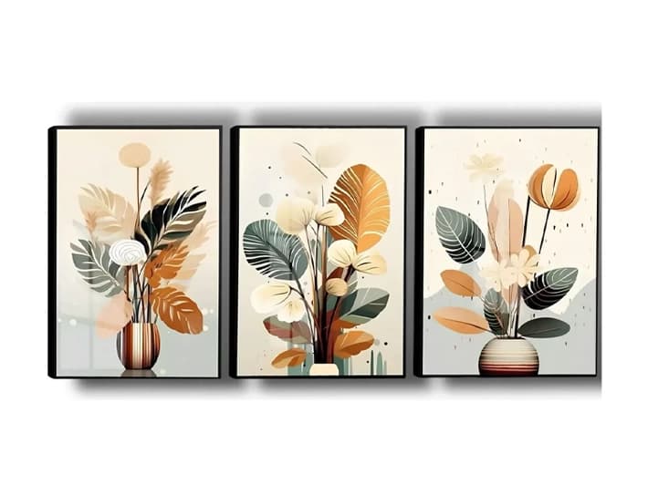Quadros Decorativos Folhagem Moderna Folhas Seca Sala 120x60
