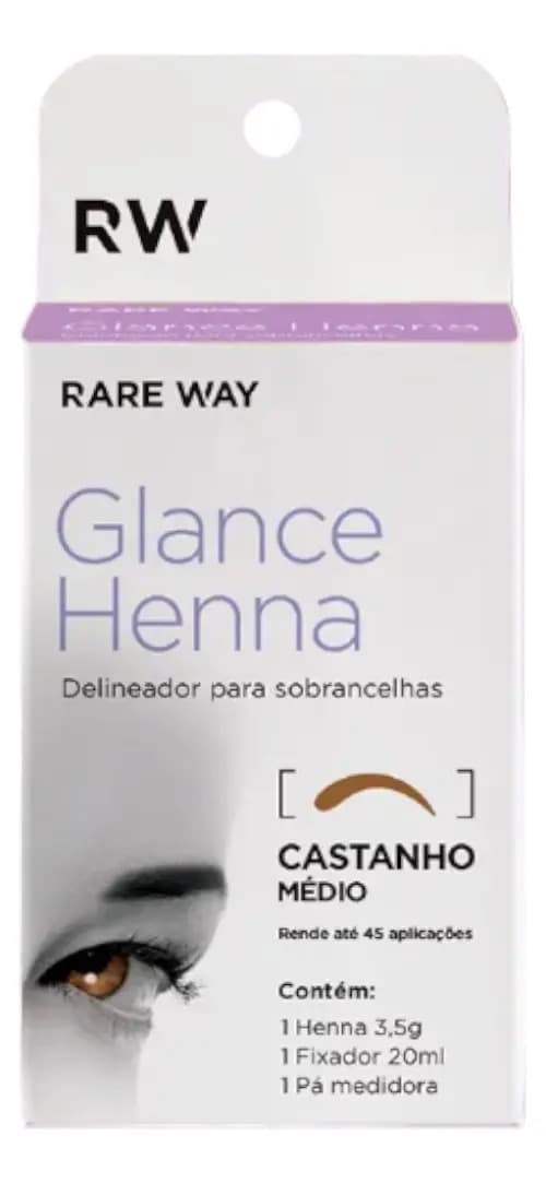 Henna para Sobrancelhas Glance Castanho Médio 3,5g — Rare Way