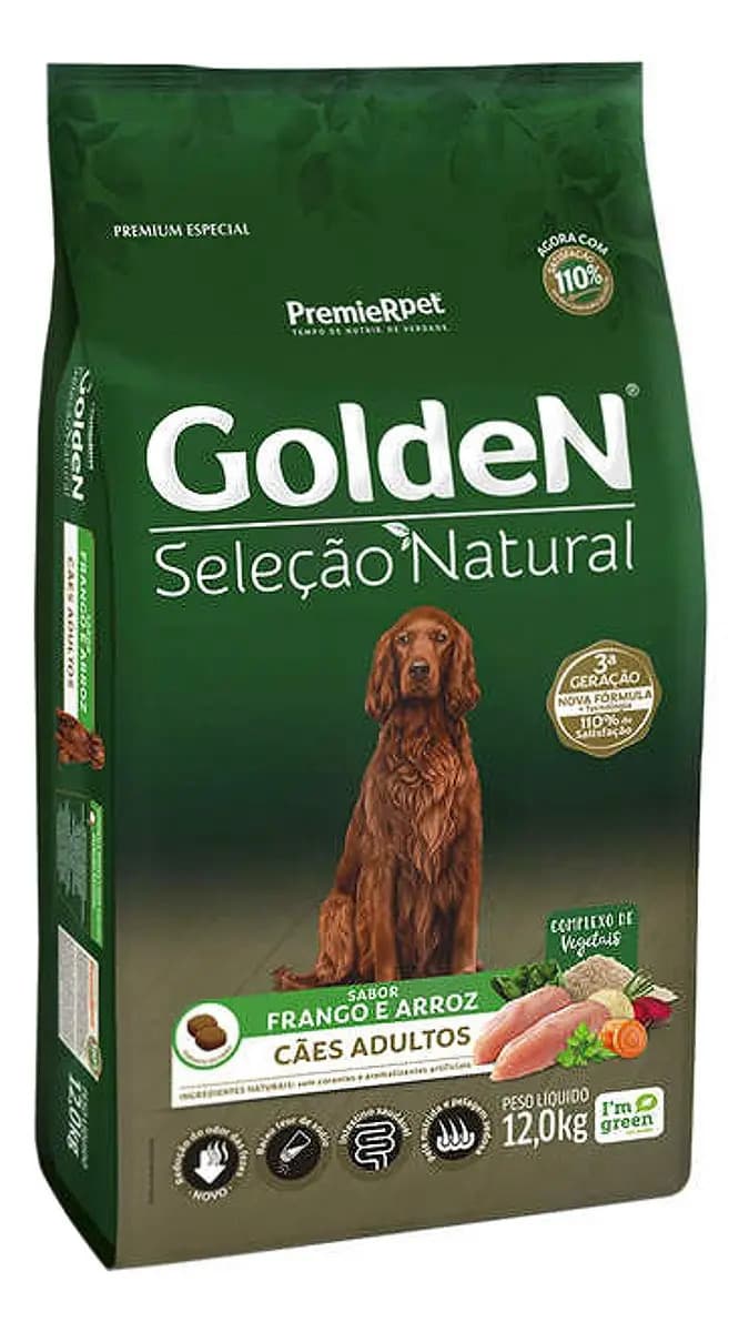 Ração Golden Seleção Natural Adultos Raças Médias 12kg