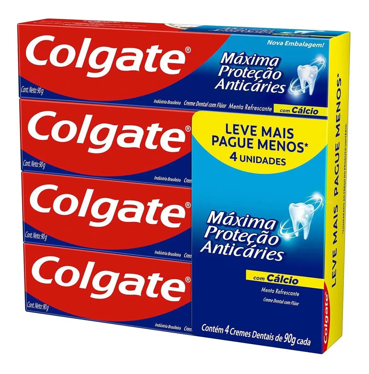 Colgate Máxima Proteção Anticáries 90g (kit 4 unidades)