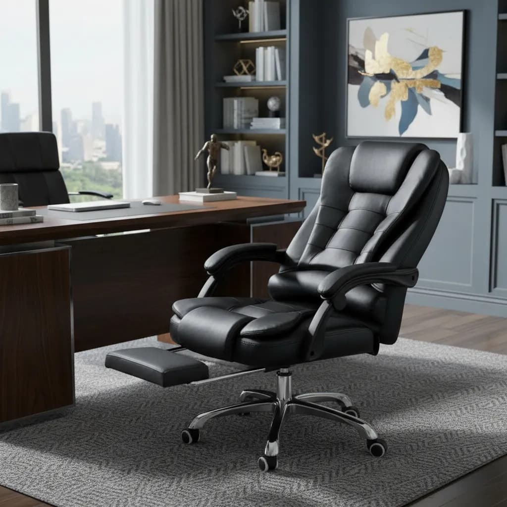 Cadeira Presidente Python Fly Ergonômica Reclinável com Apoio de Pés