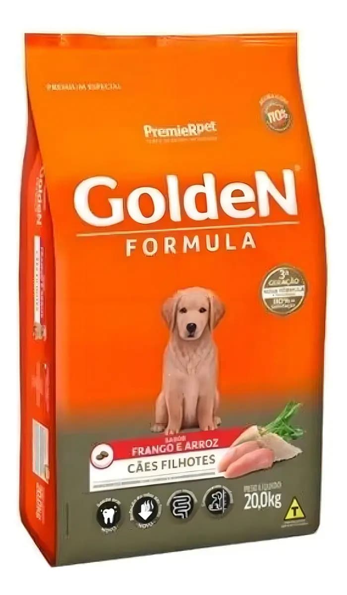 Ração Golden Fórmula Filhotes Frango e Arroz 20kg