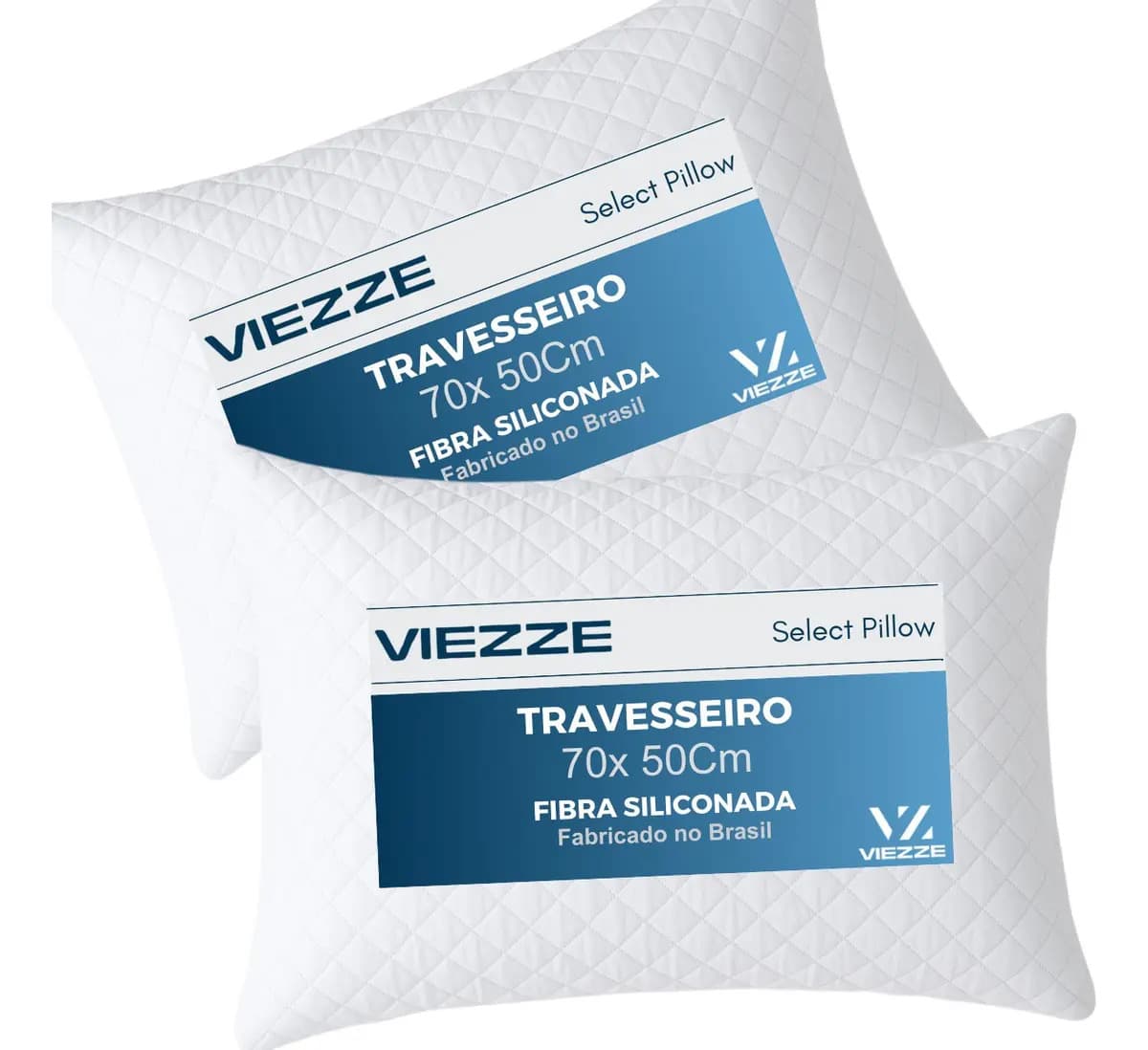 Kit 2 Travesseiros Matelado Fibra Antialérgica 70x50cm