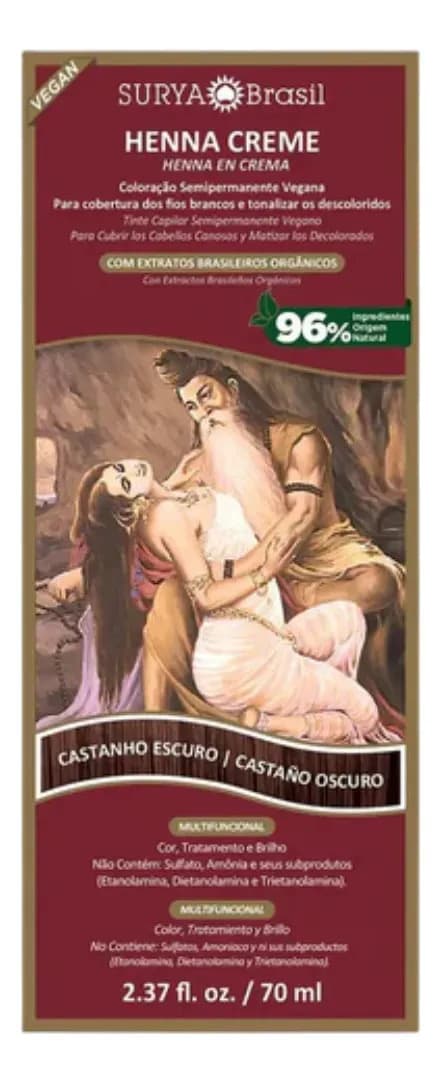 Henna Creme Castanho Escuro 70ml — Surya Brasil