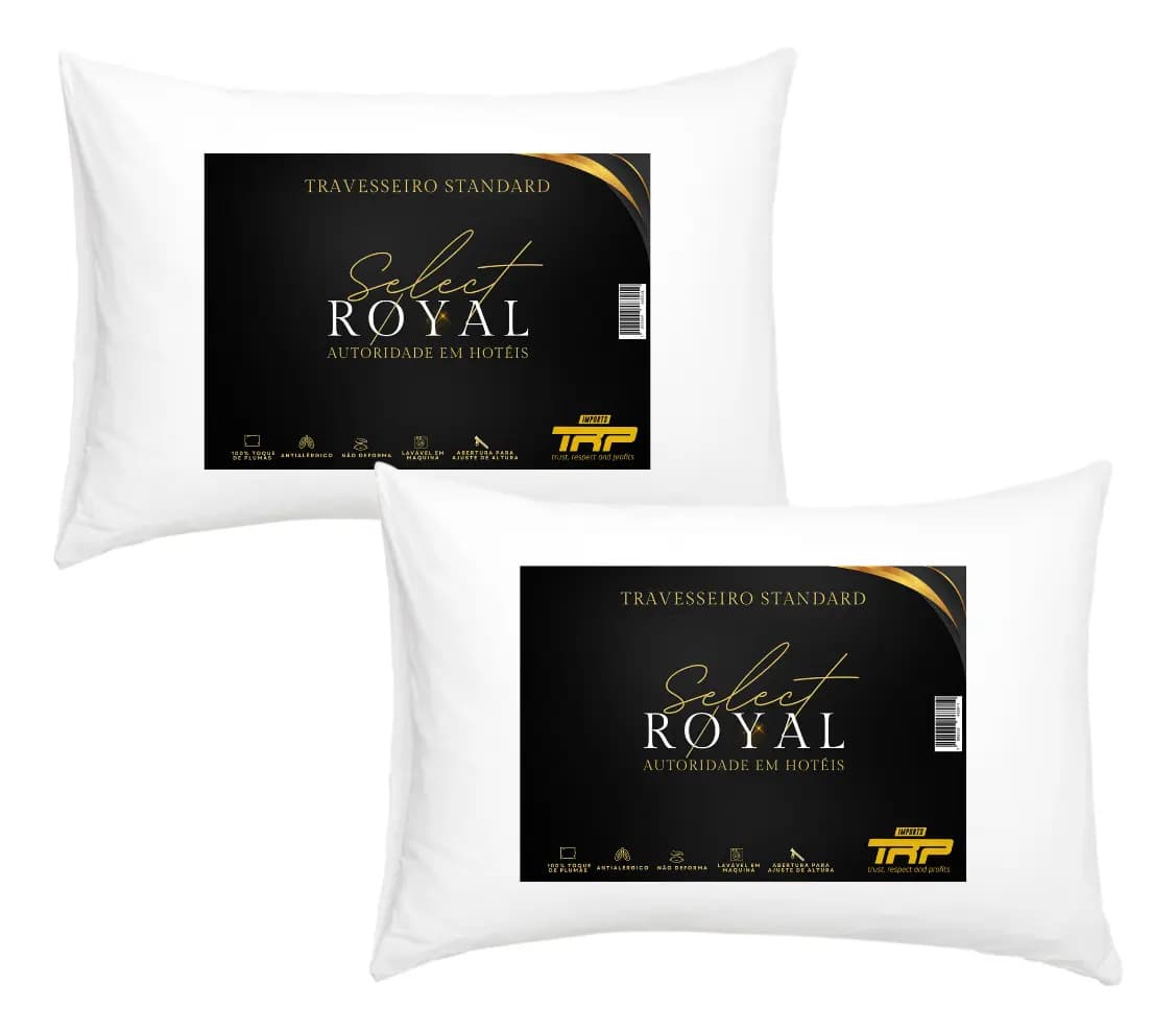 Kit 2 Travesseiros Select Royal Toque de Plumas Linha Hotel